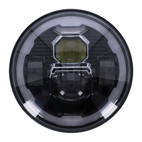 Farol LED brilhante de 7". Preto