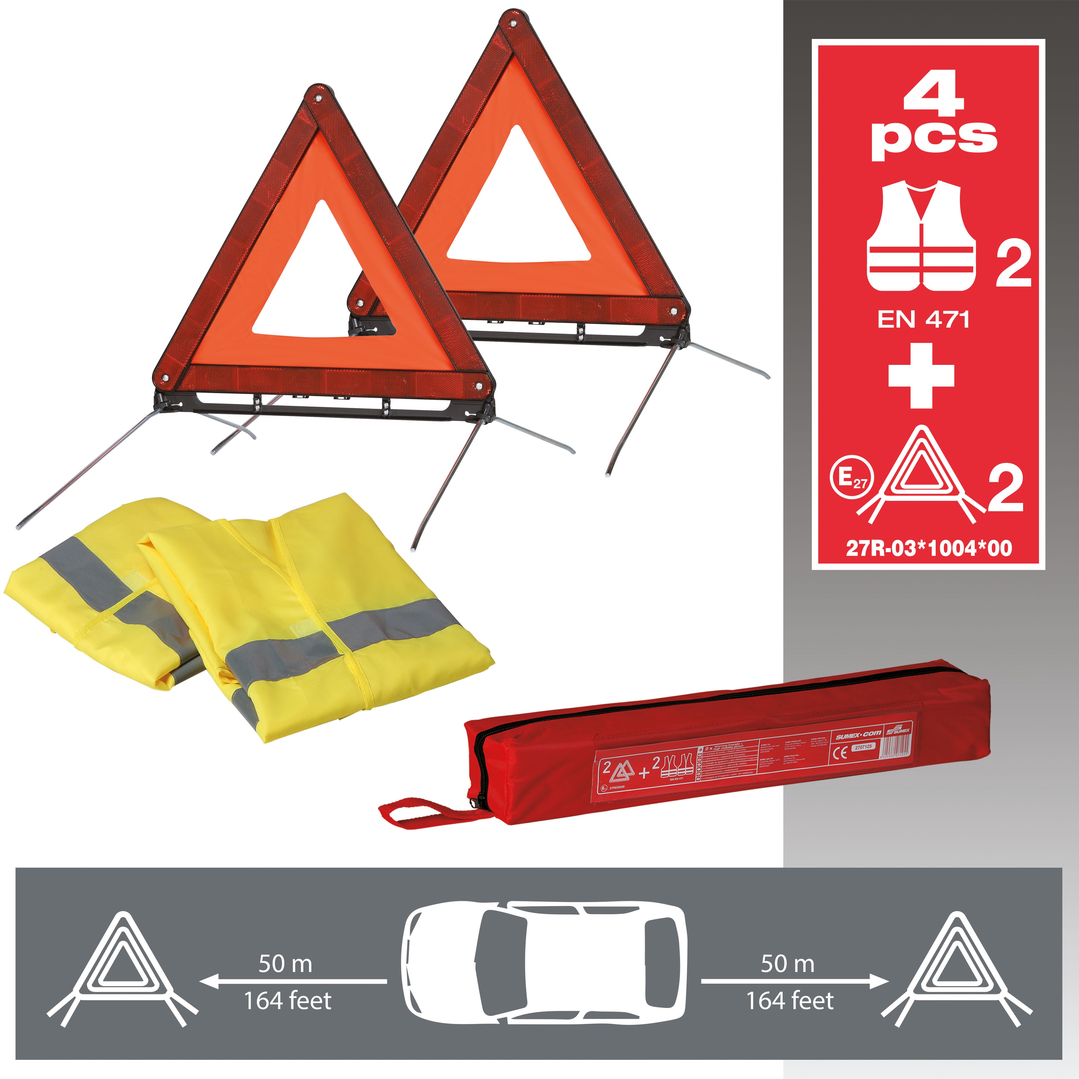 Kit Emergência 2 Coletes + 2 Triângulos