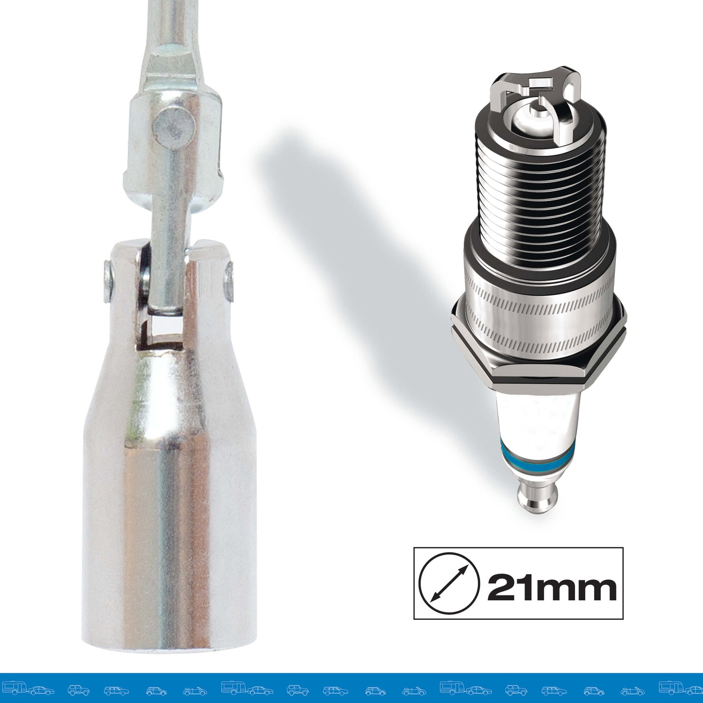 Chave de Velas Articulada 21 mm SWISS DRIVE