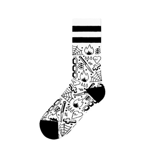 American Socks Meias de corrente quebrada de cano médio