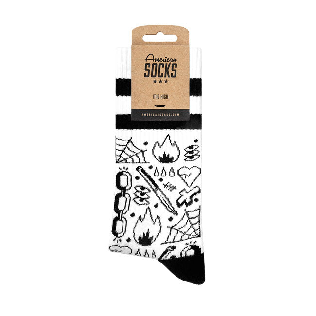 American Socks Meias de corrente quebrada de cano médio