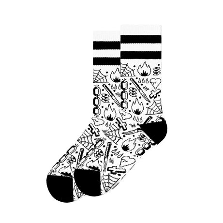 American Socks Meias de corrente quebrada de cano médio