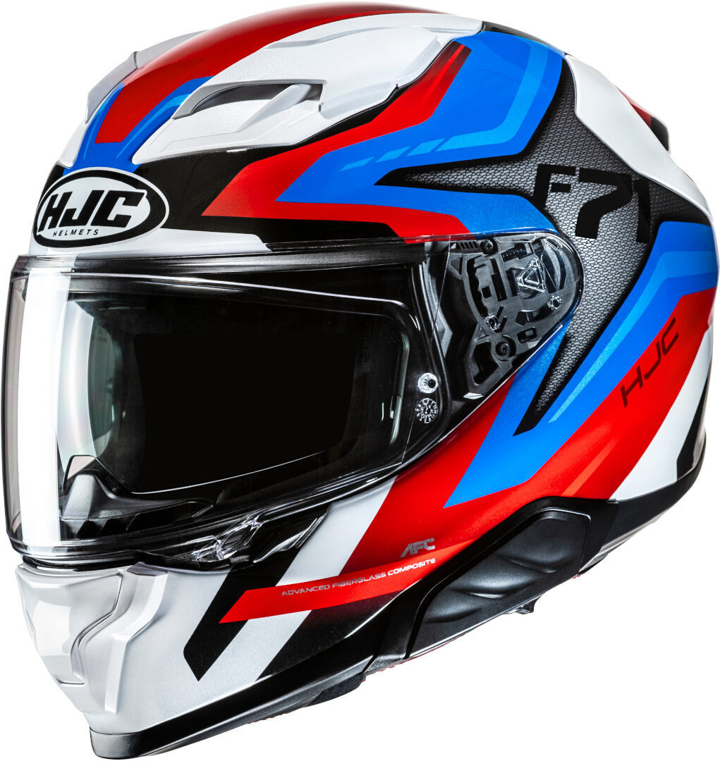Capacete Integral F71 FES MC21 em vermelho, azul e branco do fabricante HJC.