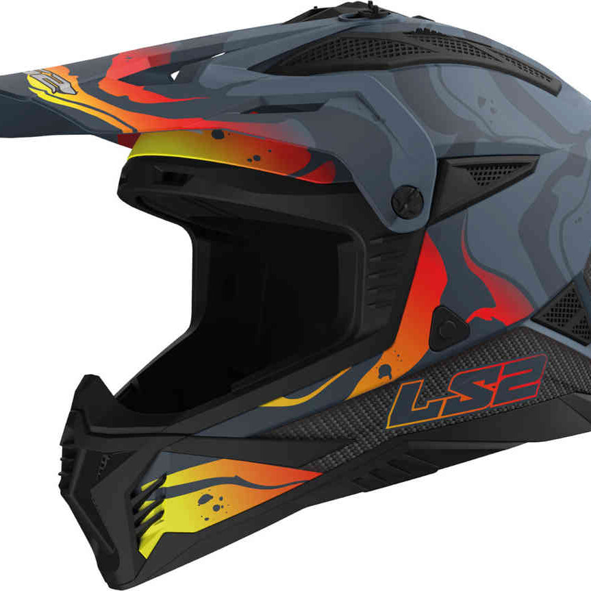 Capacete Cruzado LS2 MX708 Fast II Wash Cinza Fosco