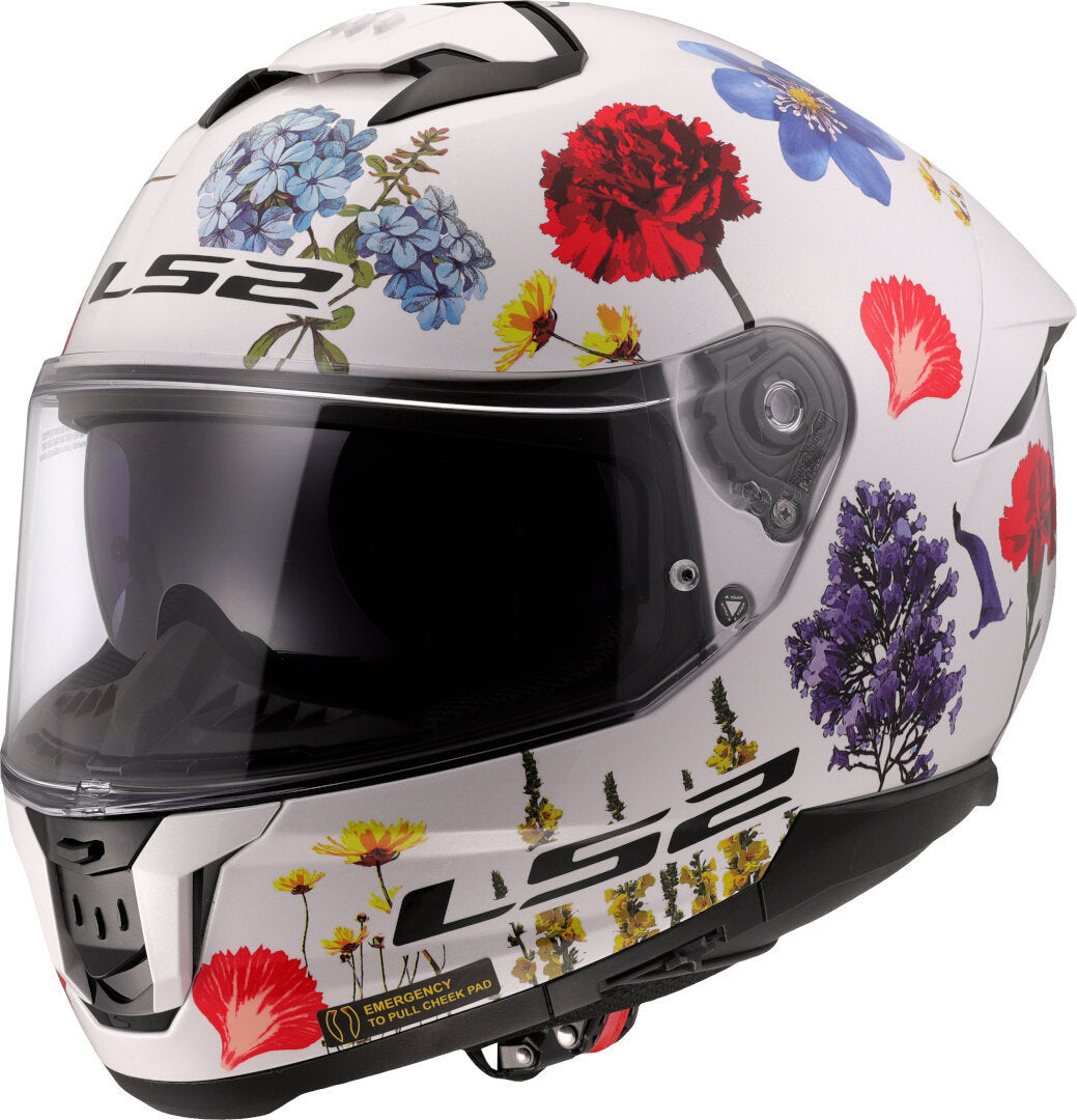 Capacete Integral LS2 FF808 Stream II Flowers Branco