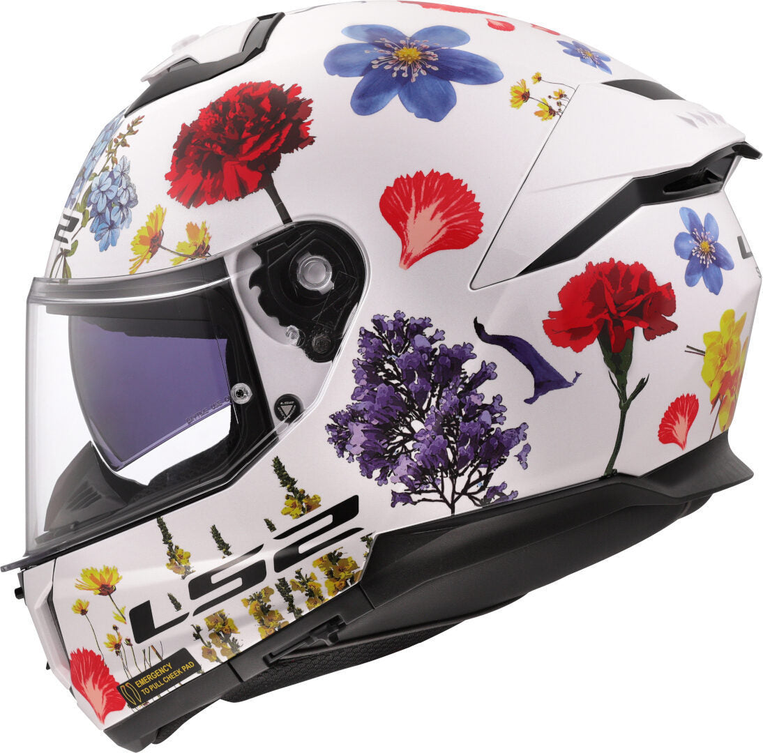 Capacete Integral LS2 FF808 Stream II Flowers Branco