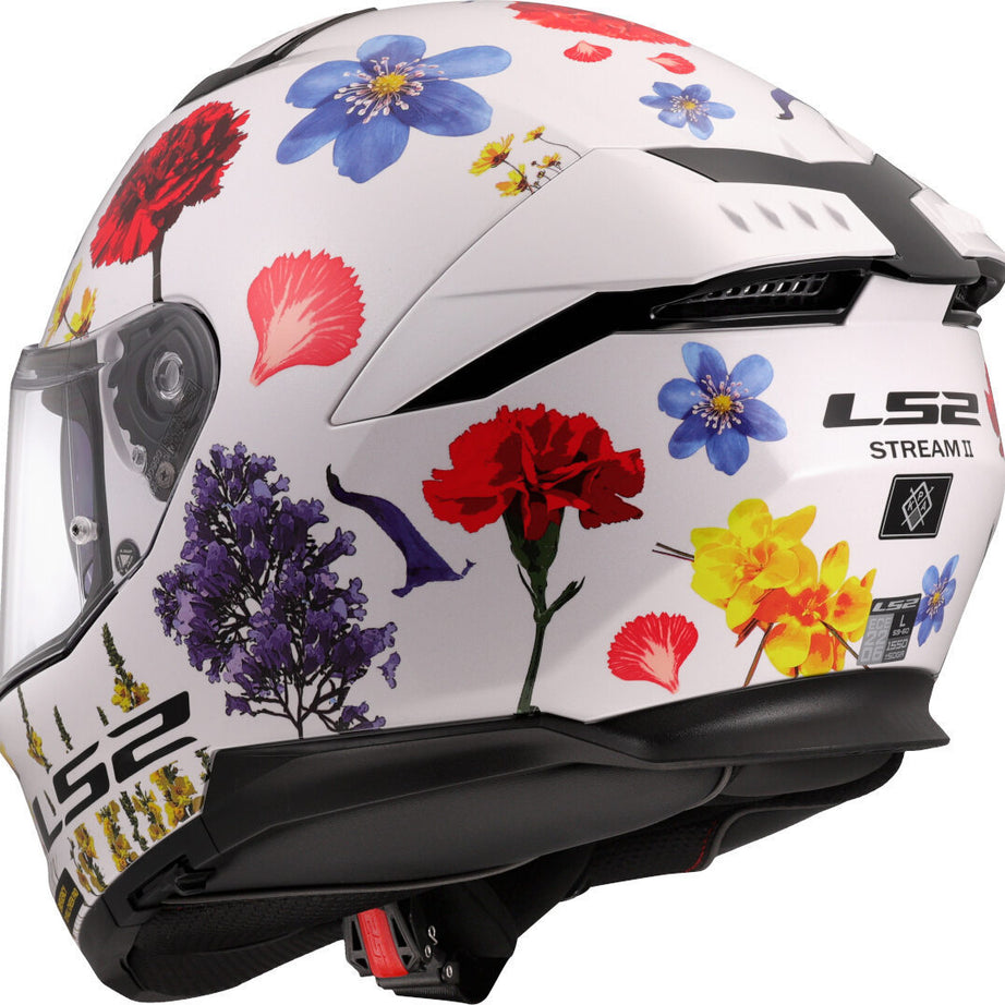 Capacete Integral LS2 FF808 Stream II Flowers Branco
