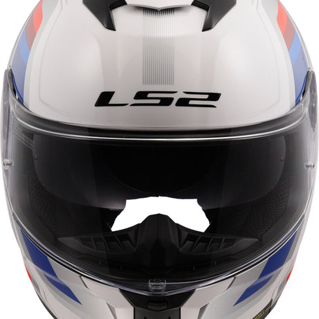 Capacete Integral Masculino LS2 FF808 Stream II Vintage Branco-Azul-Vermelho