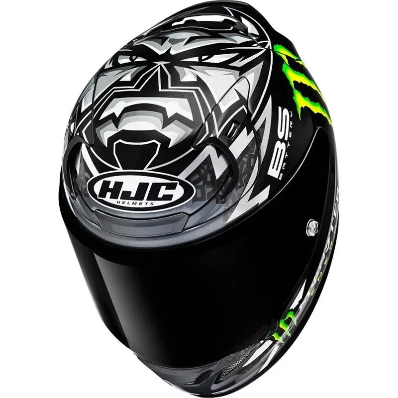 Réplica do capacete integral RPHA12 Quartararo na cor preta do fabricante HJC.