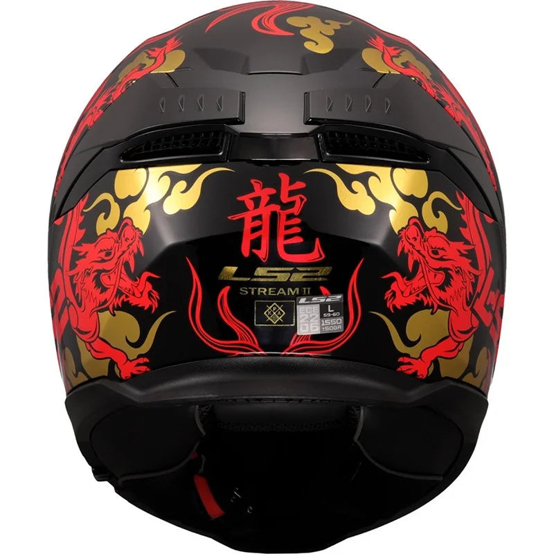 Capacete Integral Drako em vermelho, preto LS2 FF808 Stream II.