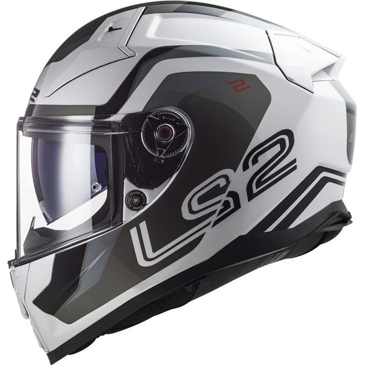 Capacete Integral LS2 FF811 Vector II Splitter Branco-Titânio-Prata