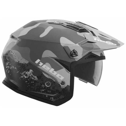 Capacete de Trial Camuflado Hebo Zone 5 - Preto