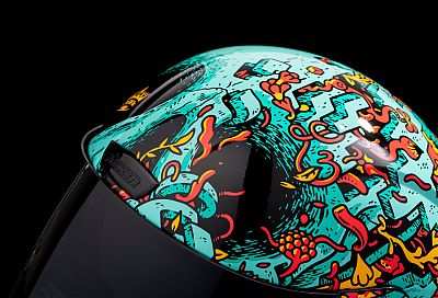 Capacete Integral Icon Airform Munchie Azul