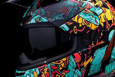 Capacete Integral Icon Airform Munchie Azul