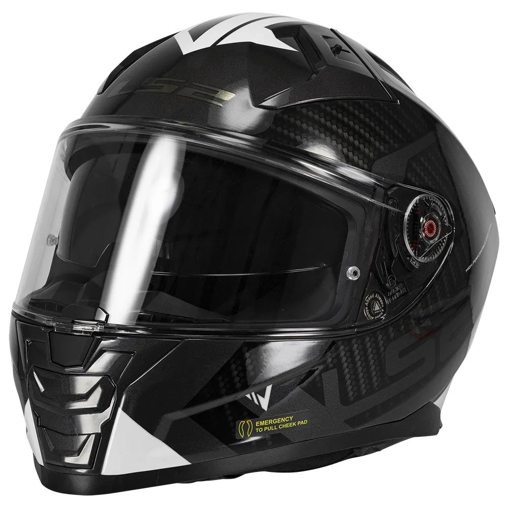 Capacete Integral LS2 FF811 Vector II Splitter Preto-Fosco Branco