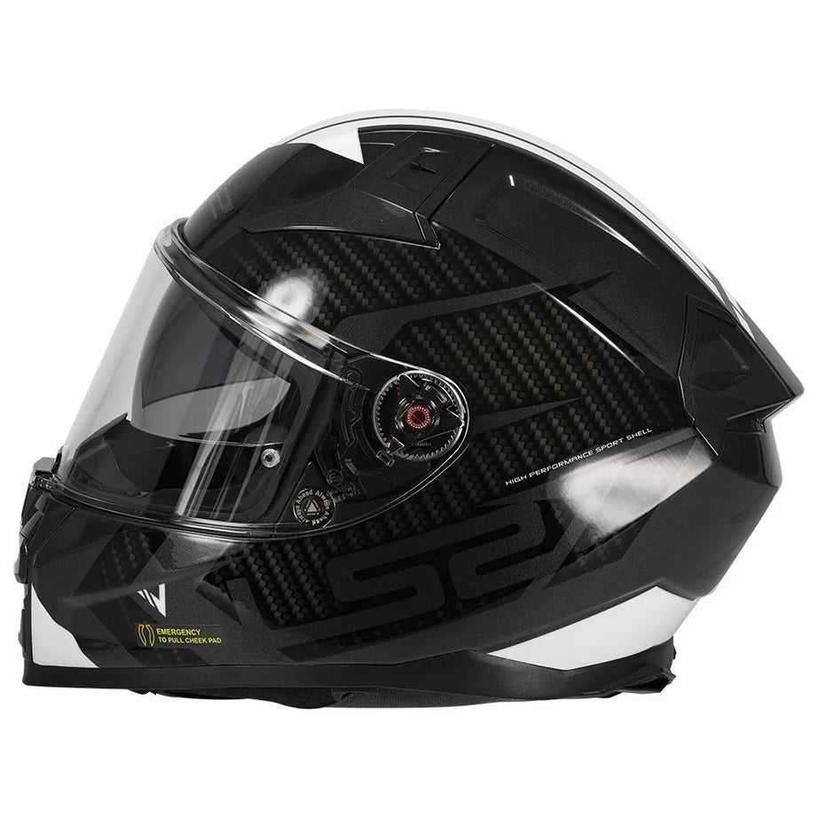 Capacete Integral LS2 FF811 Vector II Splitter Preto-Fosco Branco