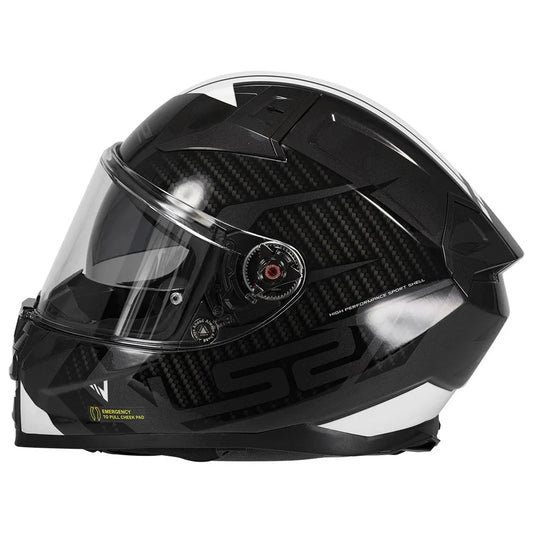 Capacete Integral LS2 FF811 Vector II Splitter Preto-Fosco Branco