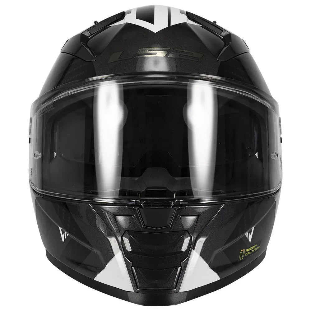 Capacete Integral LS2 FF811 Vector II Splitter Preto-Fosco Branco