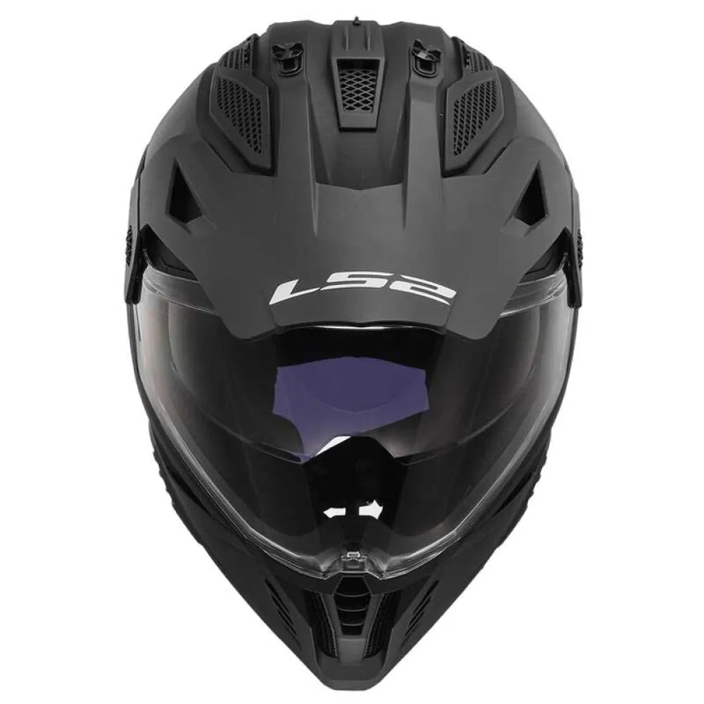 LS2 MX702 Pioneer II Capacete Cruzado Sólido - Preto Fosco