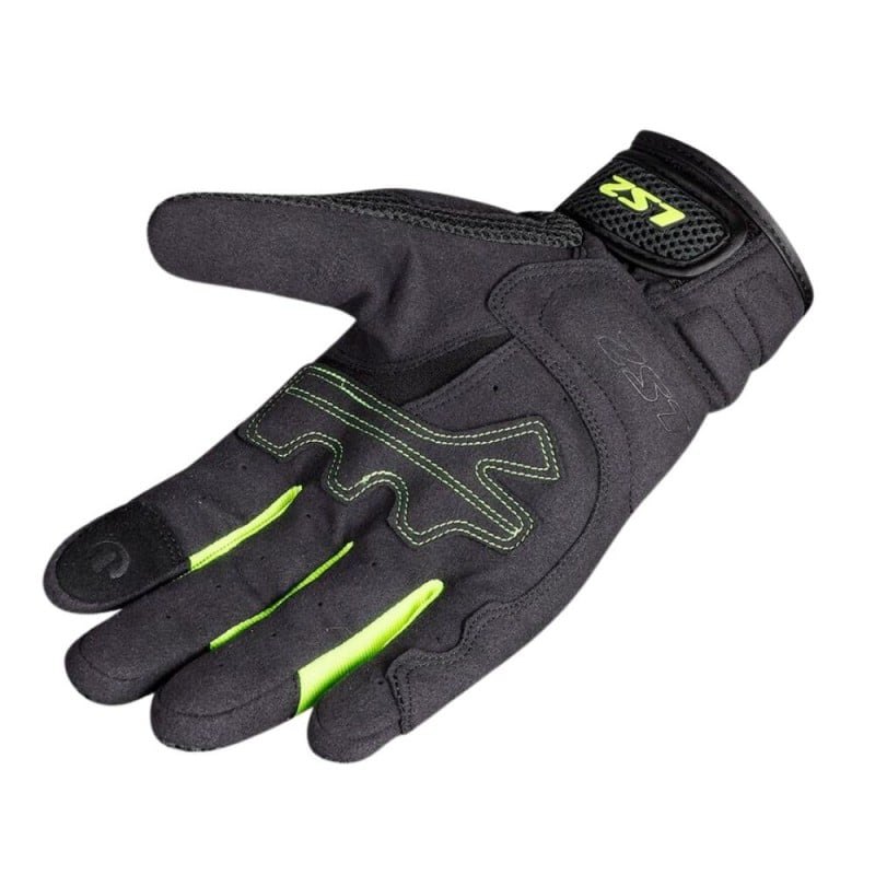 Luvas masculinas de verão LS2 Kubra preto-amarelo flúor