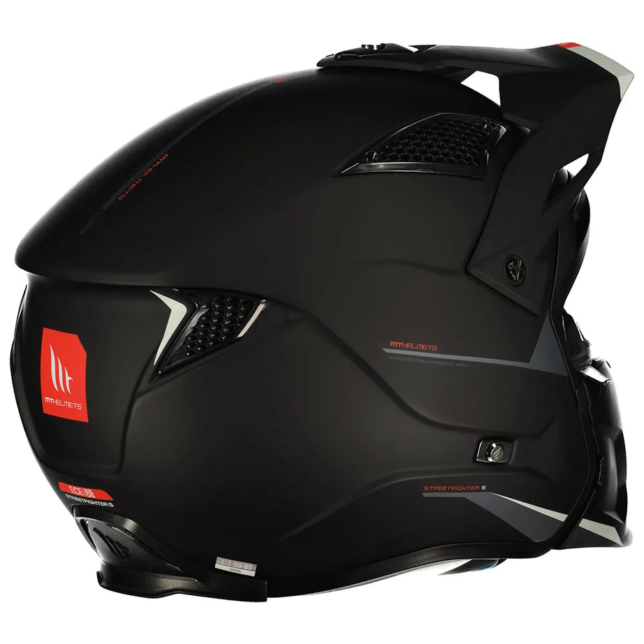 MT Capacetes TR902XSV Street fighter SV Solid A1 Capacete - Preto Mate