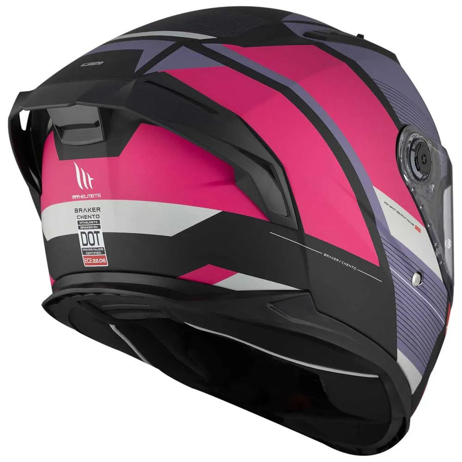 MT Helmets Braker SV Chento B9 Capacete Integral Rosa/Fosco Violeta