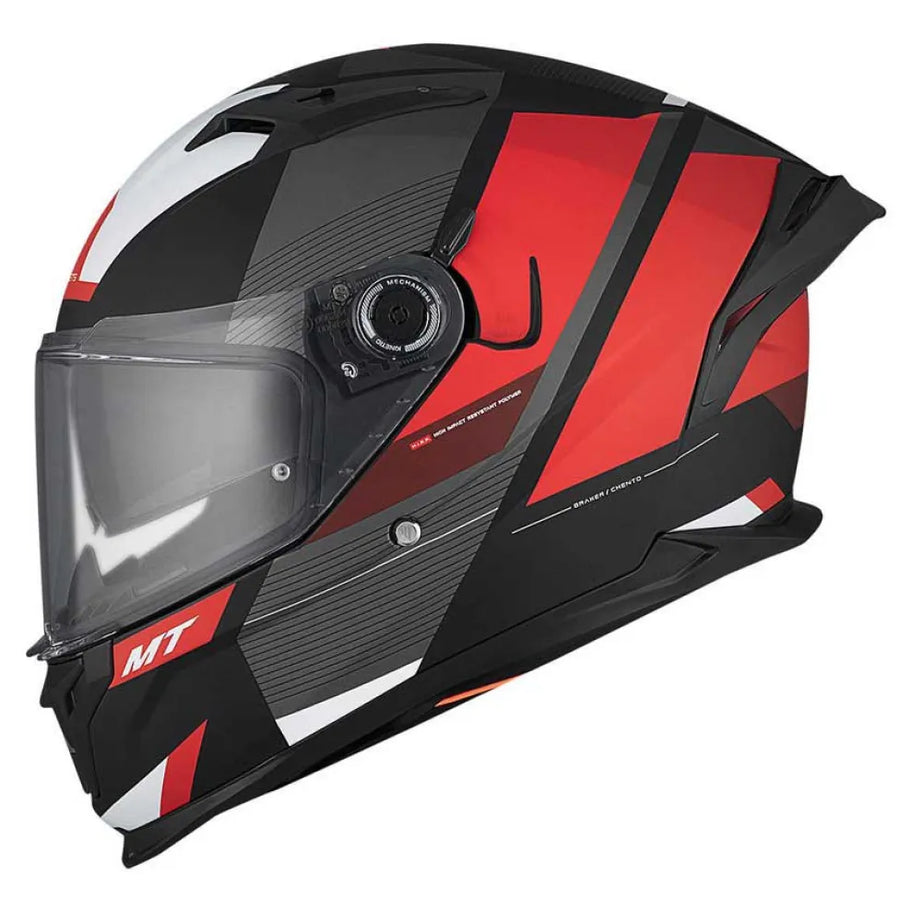 MT Helmets Braker SV Chento B5 Capacete Integral Vermelho/Preto Fosco