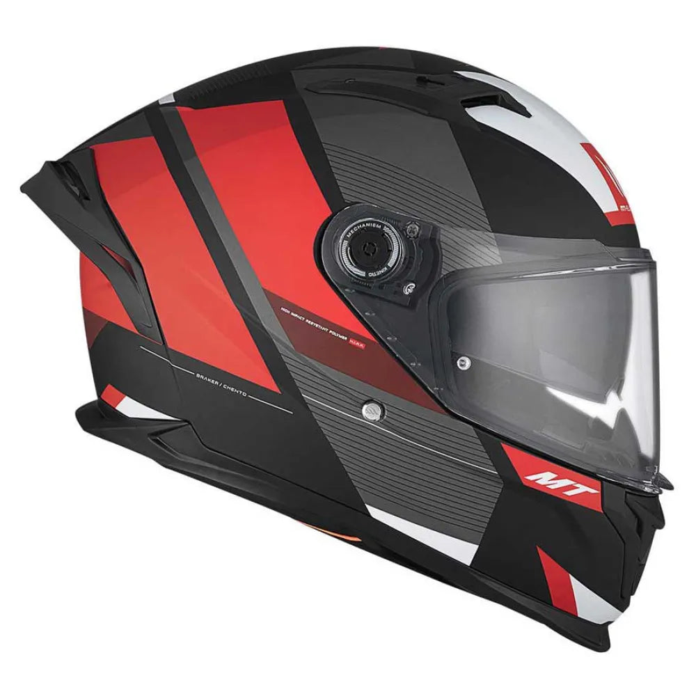 MT Helmets Braker SV Chento B5 Capacete Integral Vermelho/Preto Fosco