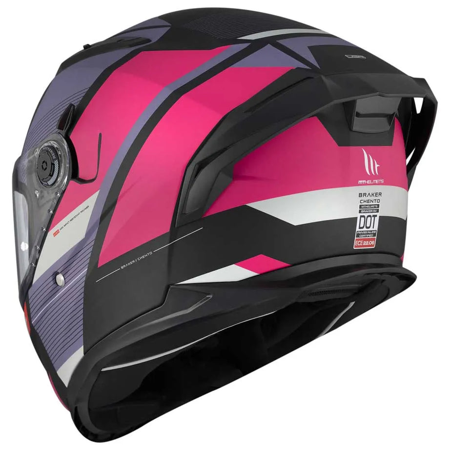MT Helmets Braker SV Chento B9 Capacete Integral Rosa/Fosco Violeta