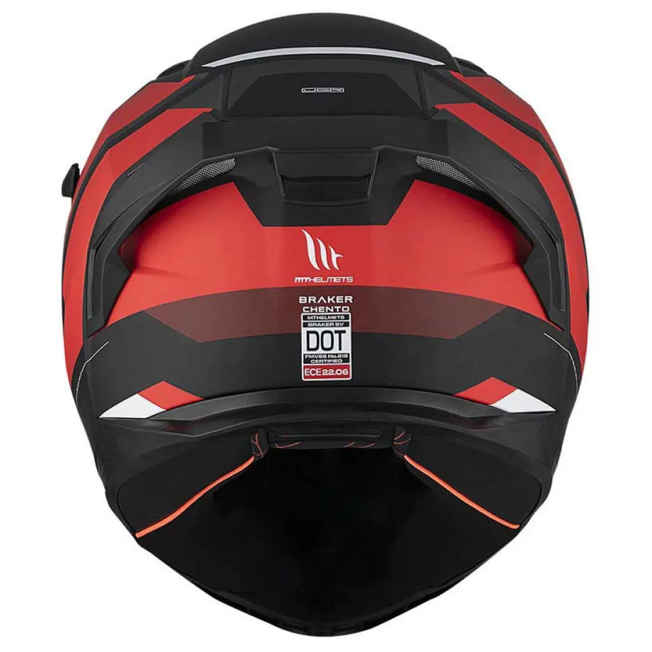 MT Helmets Braker SV Chento B5 Capacete Integral Vermelho/Preto Fosco