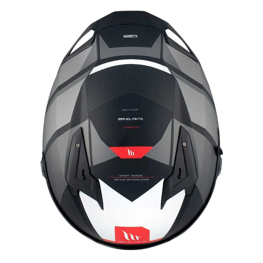 MT Helmets Braker SV Chento B0 Capacete Integral Cinza/Preto Fosco