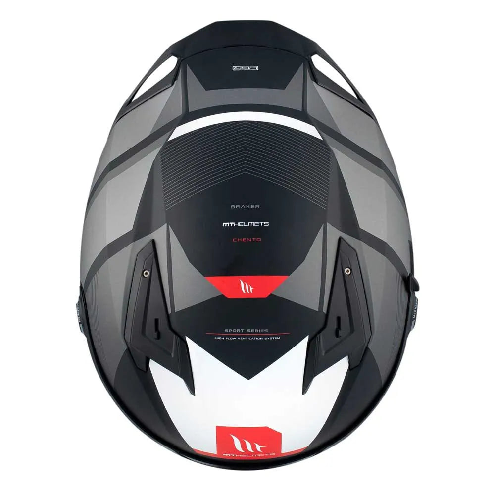 MT Helmets Braker SV Chento B0 Capacete Integral Cinza/Preto Fosco