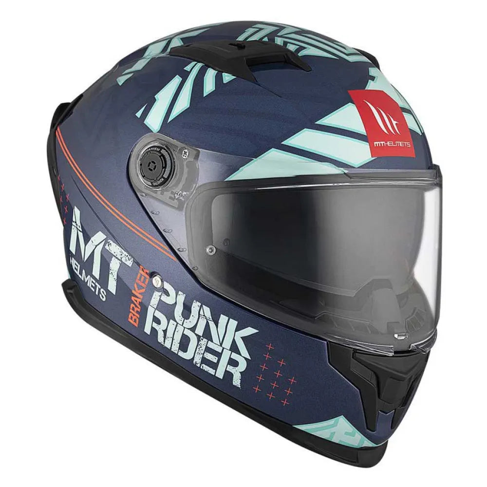 MT Capacetes FF128SV Braker SV Punkrider Capacete - Azul
