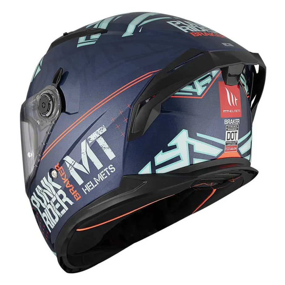MT Capacetes FF128SV Braker SV Punkrider Capacete - Azul