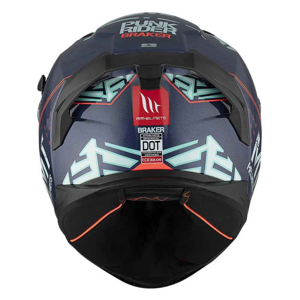 MT Capacetes FF128SV Braker SV Punkrider Capacete - Azul