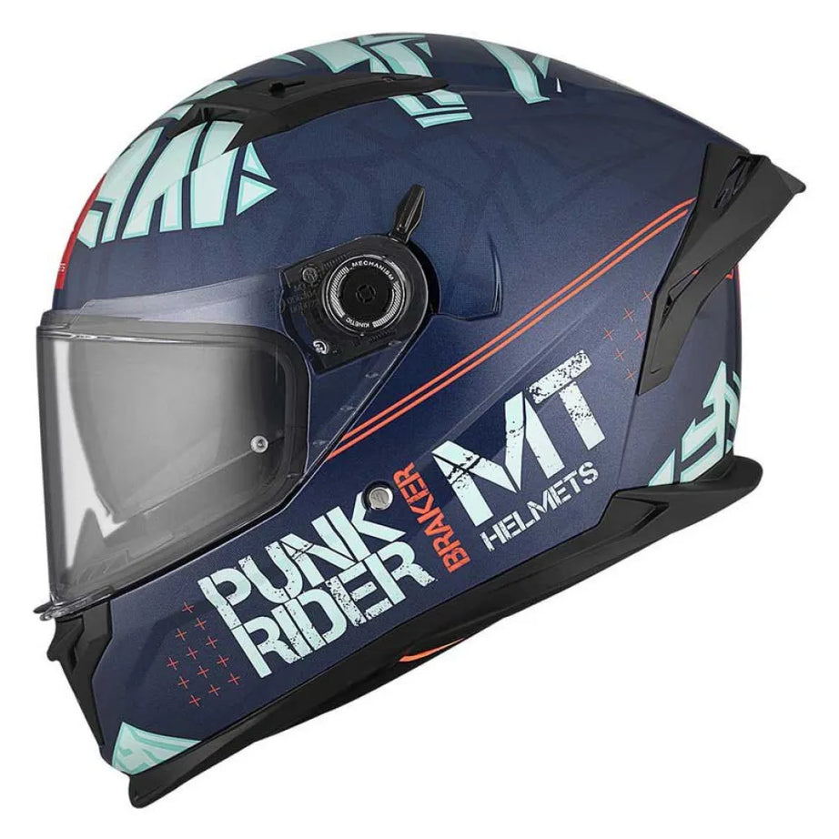 MT Capacetes FF128SV Braker SV Punkrider Capacete - Azul