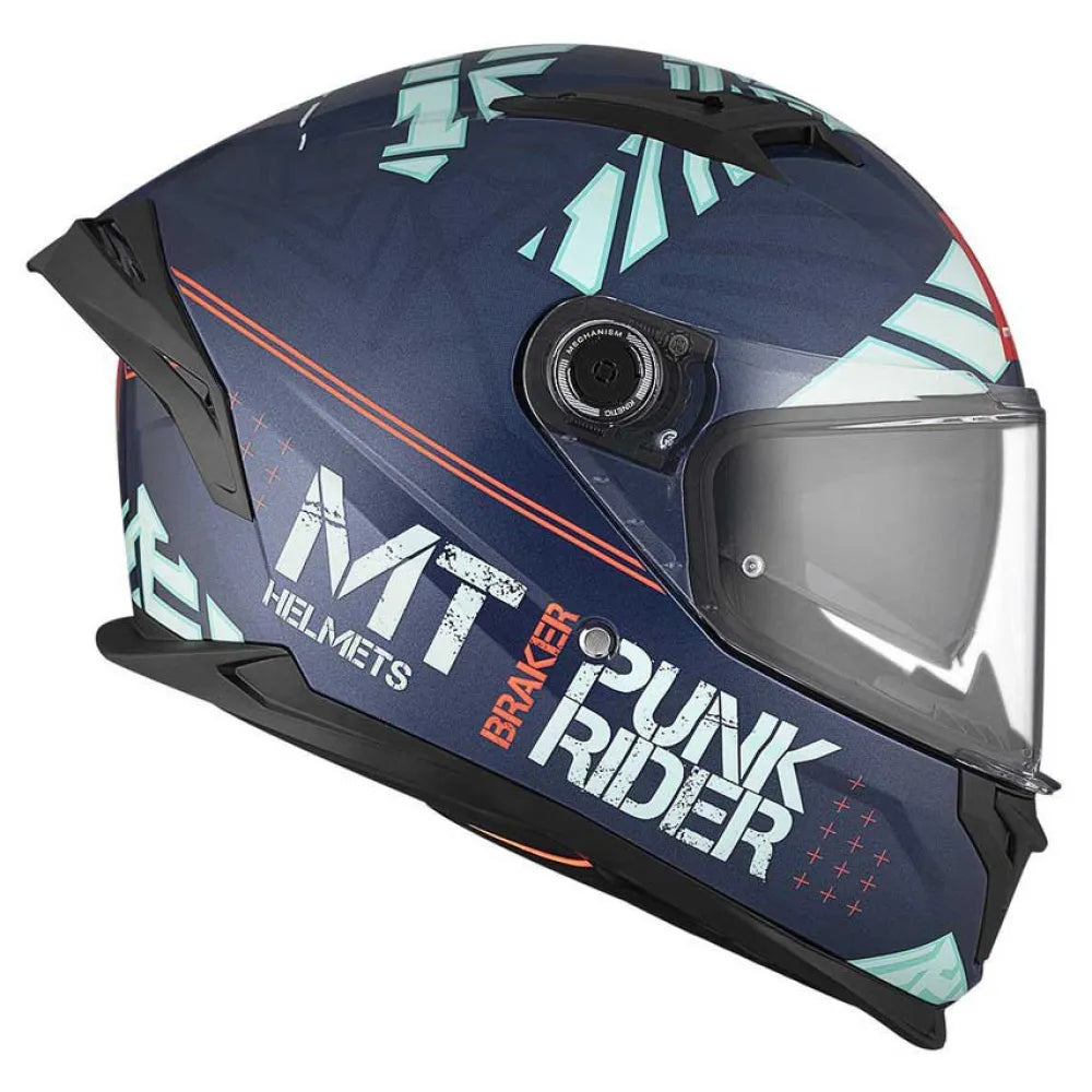 MT Capacetes FF128SV Braker SV Punkrider Capacete - Azul