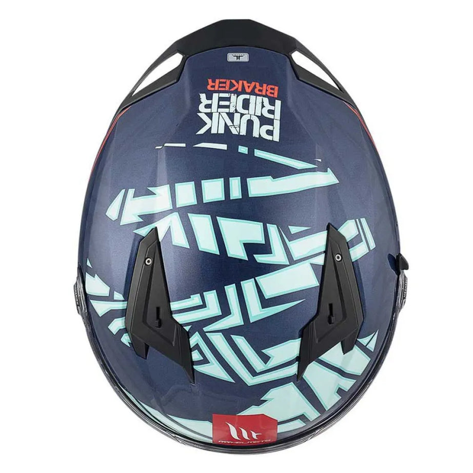 MT Capacetes FF128SV Braker SV Punkrider Capacete - Azul