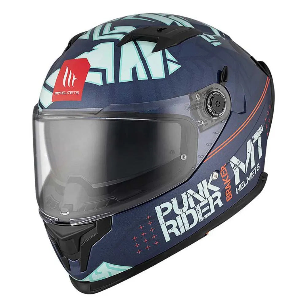 MT Capacetes FF128SV Braker SV Punkrider Capacete - Azul