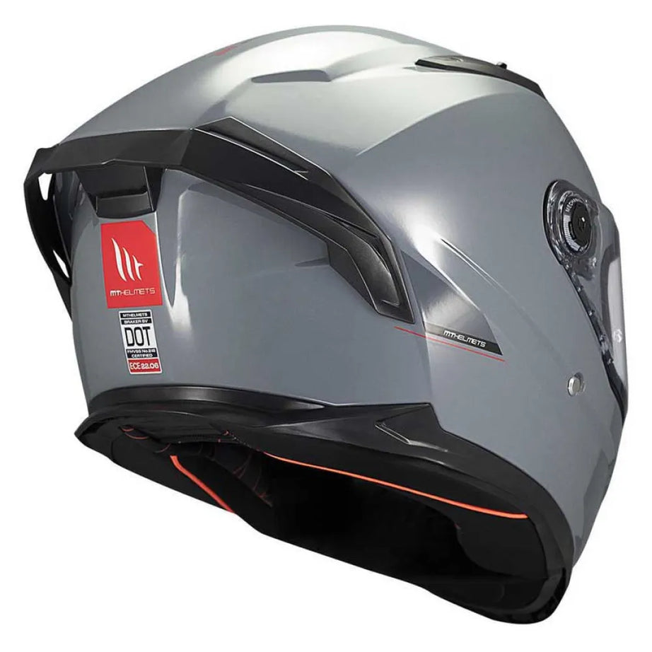 Capacete Integral Braker SV Solid A12 MT Helmets - Cinza Brilhante