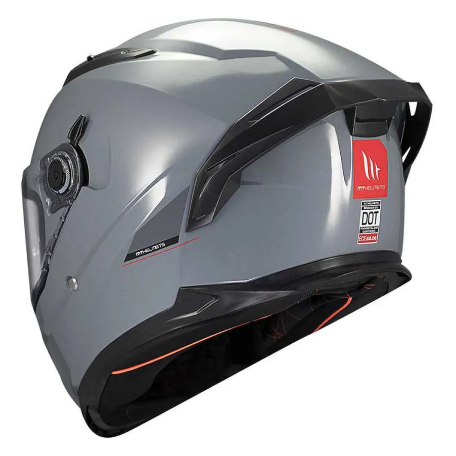 Capacete Integral Braker SV Solid A12 MT Helmets - Cinza Brilhante