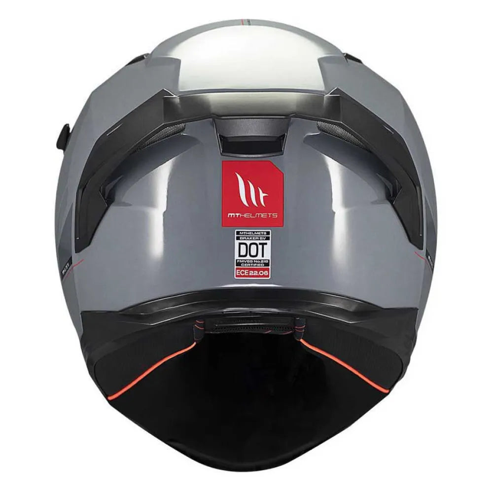 Capacete Integral Braker SV Solid A12 MT Helmets - Cinza Brilhante