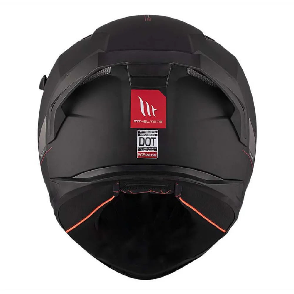 Braker SV Solid A1 MT Capacetes Integrais - Preto Fosco