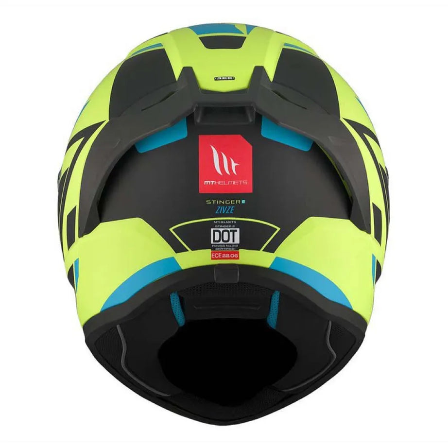 MT Helmets Capacete Integral Stinger 2 Zivze C3 - Flúor Fosco