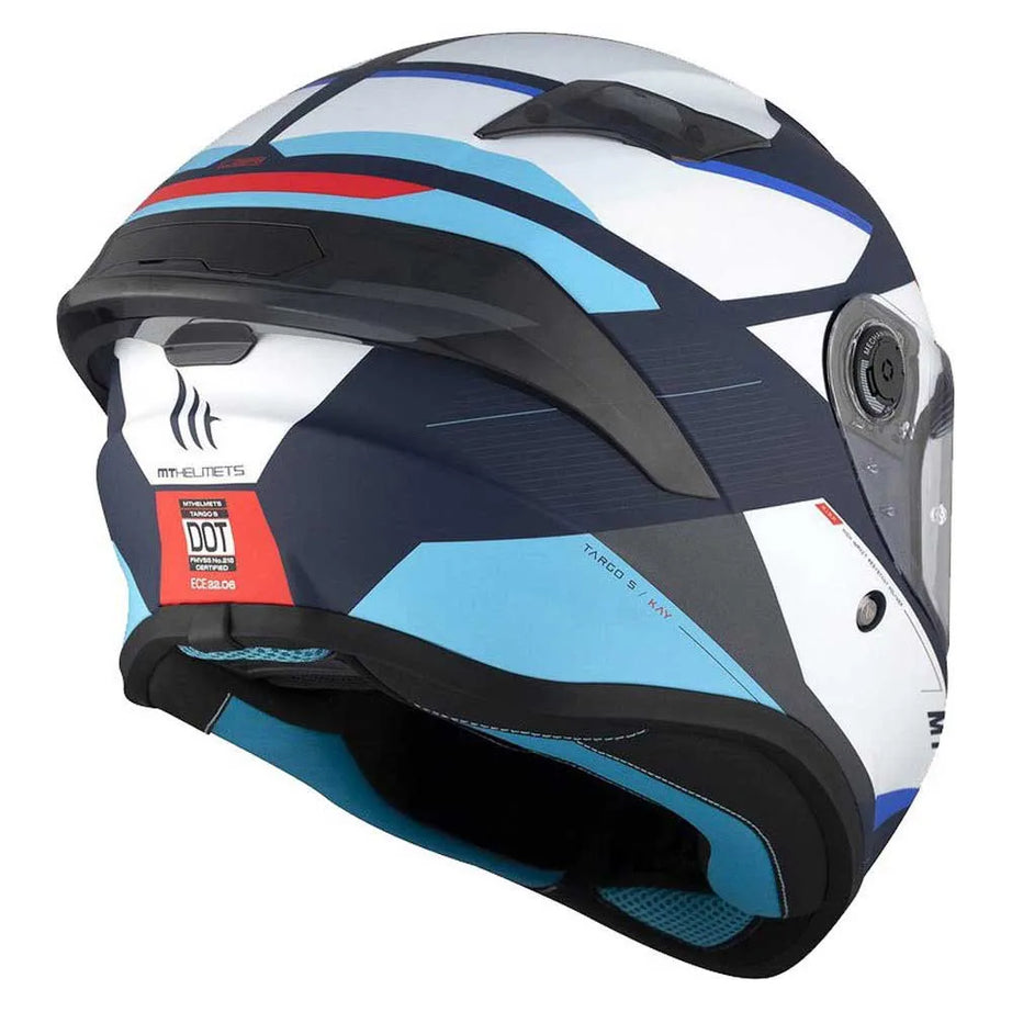 Capacete MT Helmets FF106B Targo S Kay Fosco Azul-Branco
