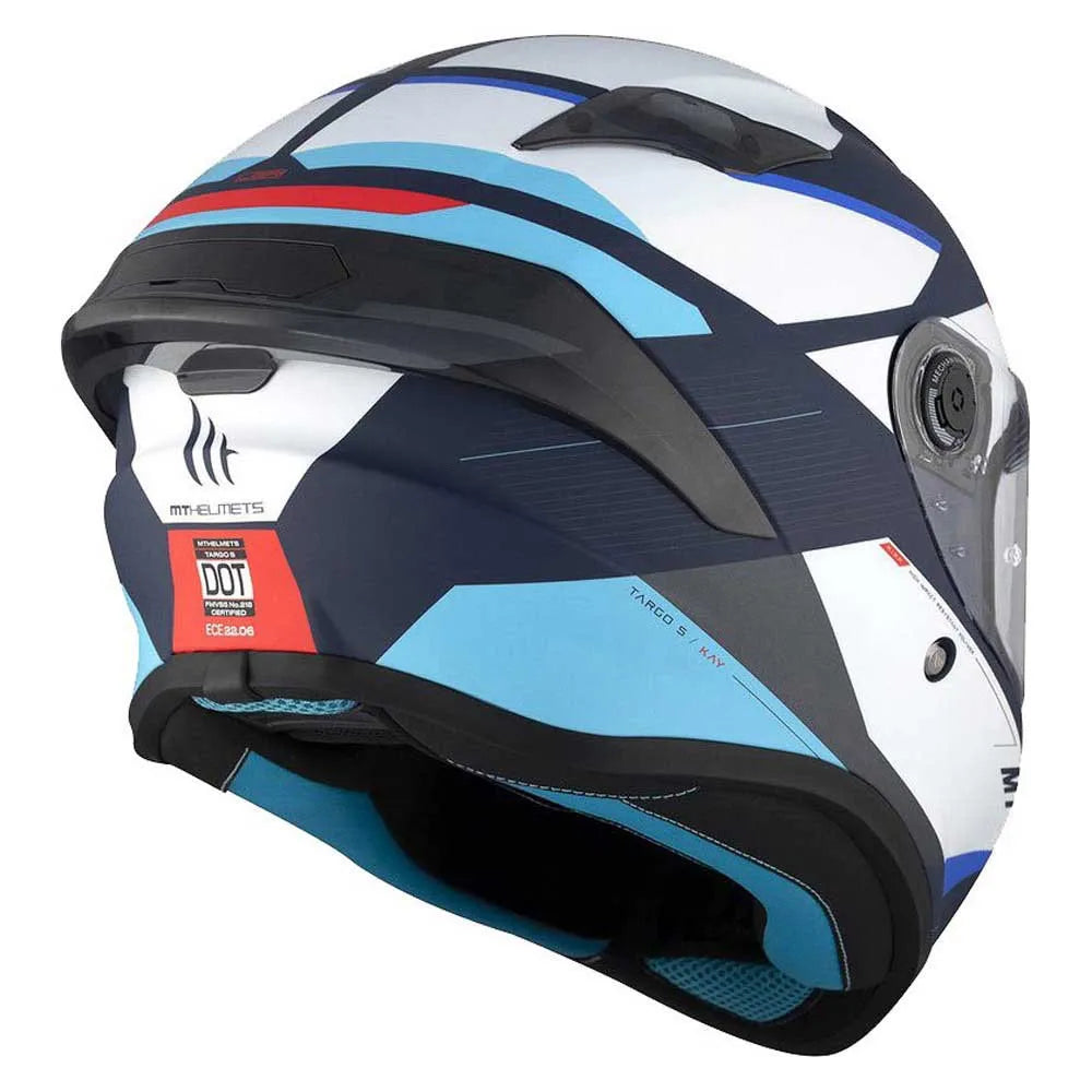 Capacete MT Helmets FF106B Targo S Kay Fosco Azul-Branco
