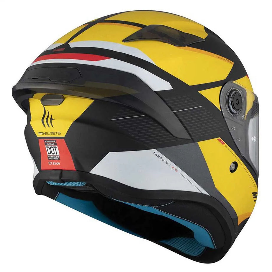 Capacete MT Helmets FF106B Targo S Kay Matte Amarelo-Preto
