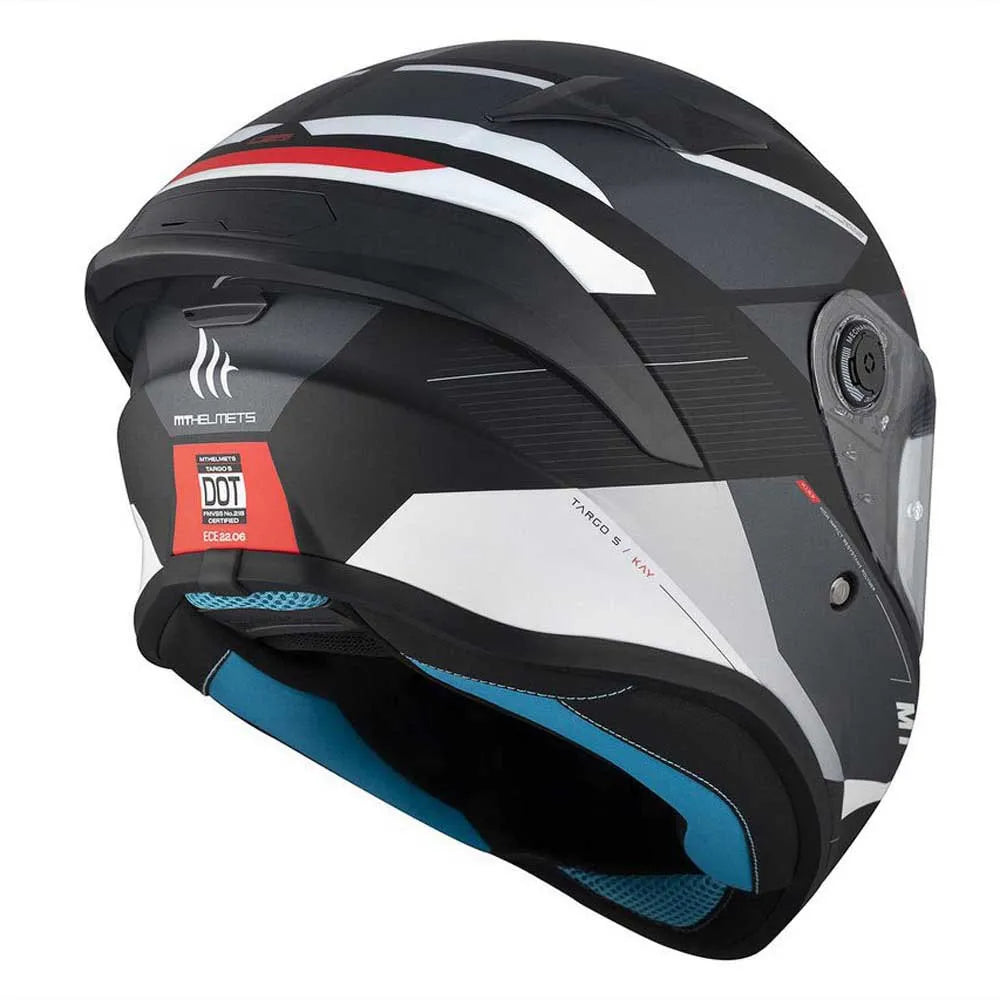 MT Helmets FF106B Targo S Kay Capacete Matte Preto-Branco