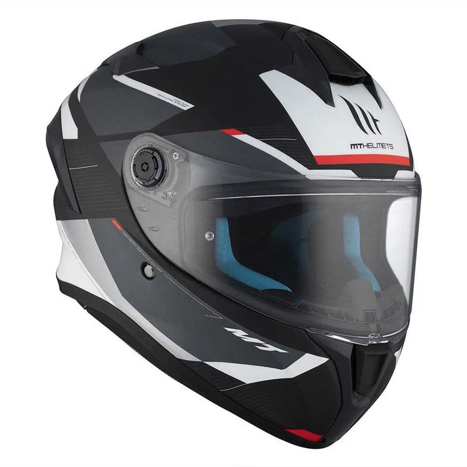 MT Helmets FF106B Targo S Kay Capacete Matte Preto-Branco