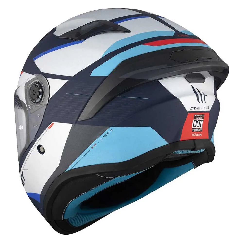 Capacete MT Helmets FF106B Targo S Kay Fosco Azul-Branco